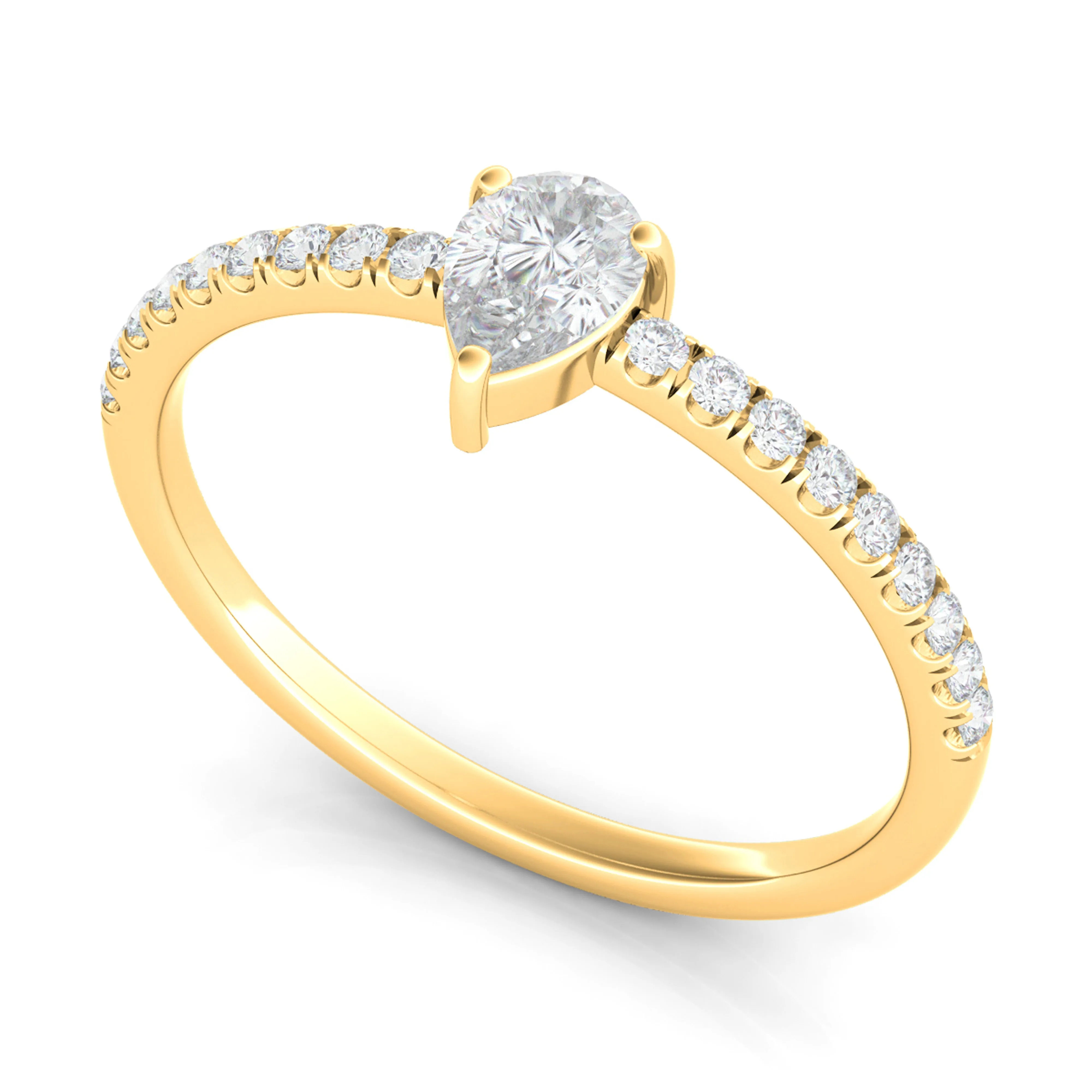 Pear & Pave Diamond Ring