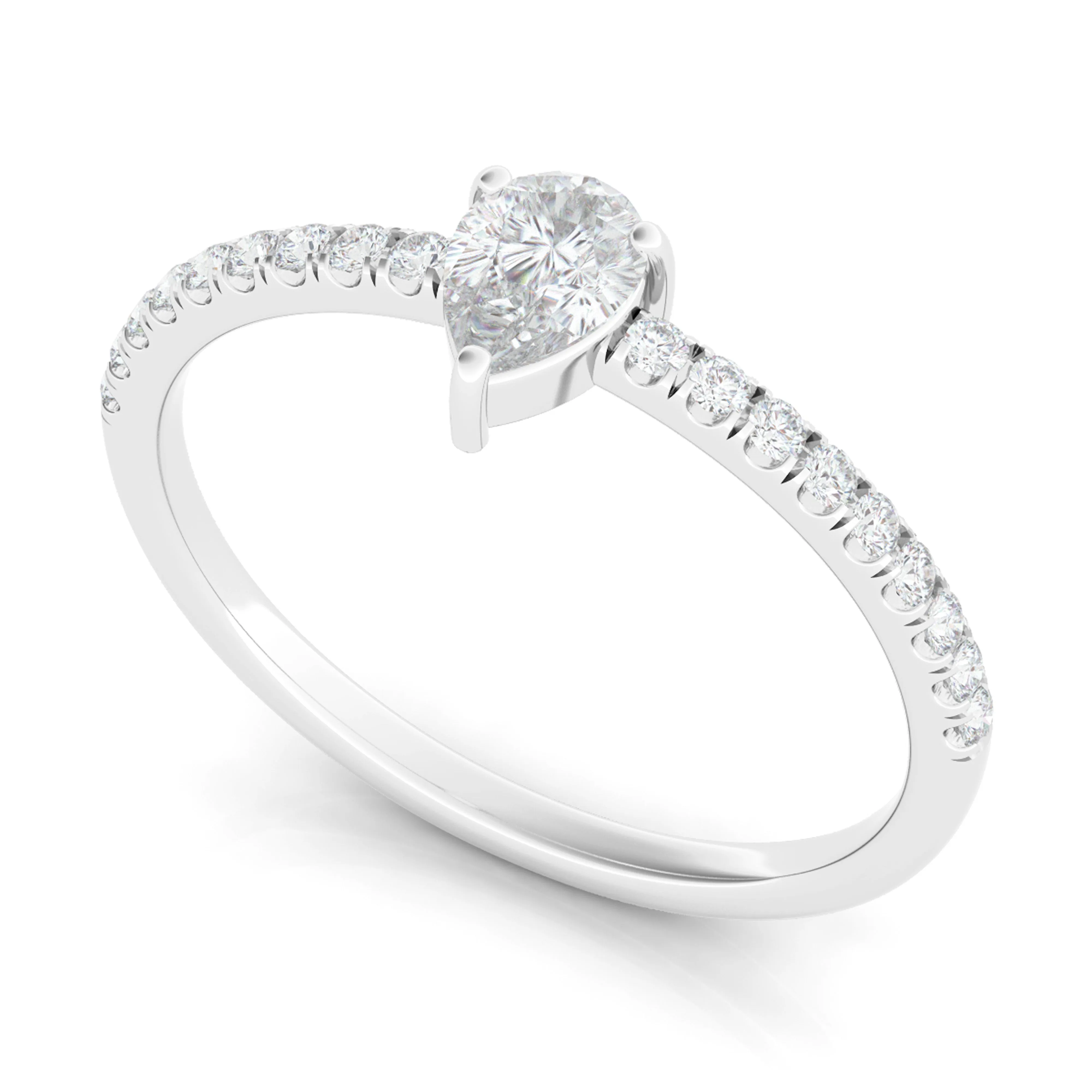 Pear & Pave Diamond Ring