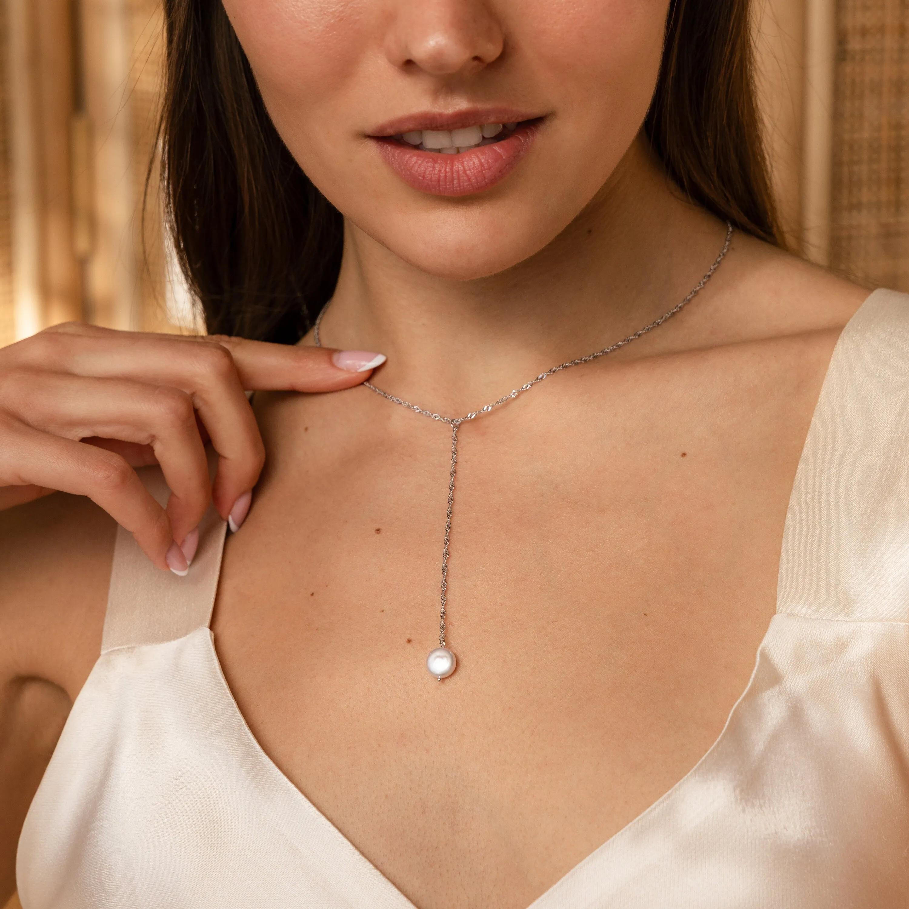 Pearl Lariat Y Necklace