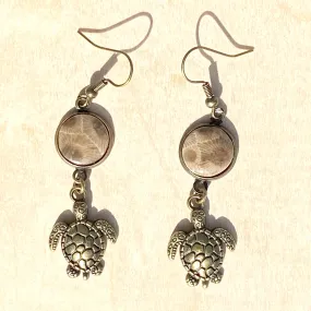 Petoskey Stone Turtle Earrings