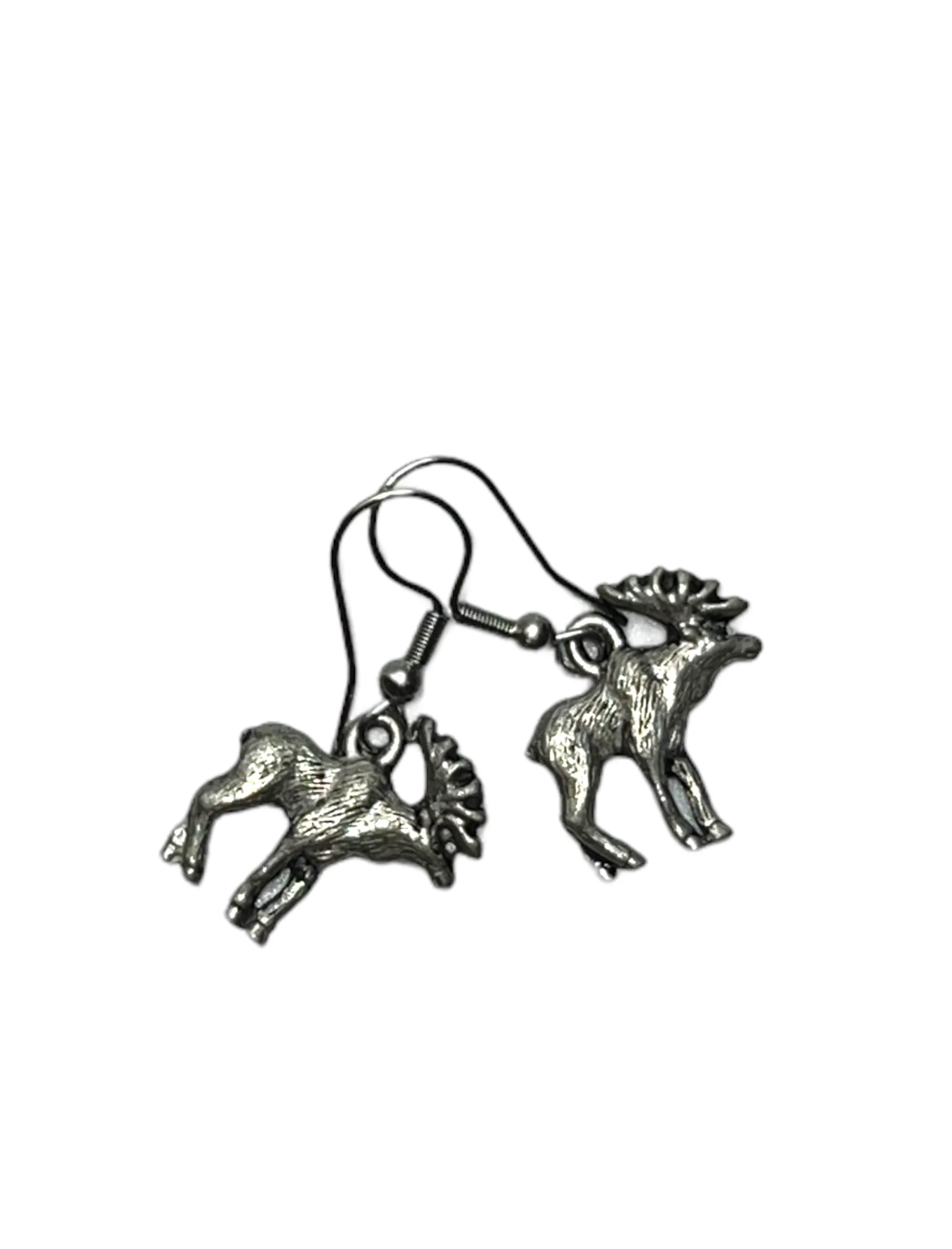 Pewter Moose Necklace and Earring Set: A Charming and Rustic Gift for the Nature Lover in Your Life