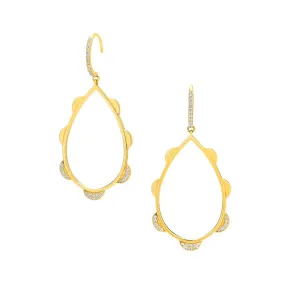 PHASE - DIAMOND PAVE MOON SCALLOP TEARDROP EARRINGS