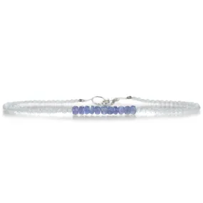 Rainbow Moonstone and Tanzanite Bracelet