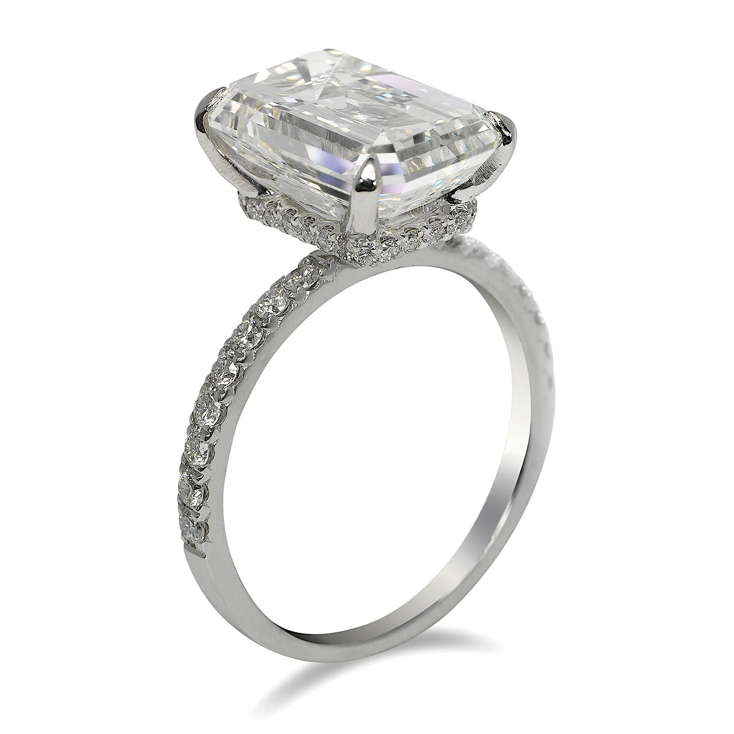 RONI 6 CARAT EMERLAD CUT I COLOR VVS2 CLARITY DIAMOND ENGAGEMENT RING PLATINUM GIA CERTIFIED 5 CT I VVS2 BY MIKE NEKTA