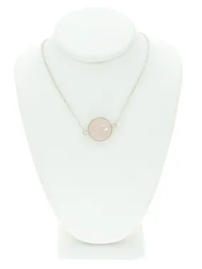 Rose Quartz Gemstone Bezel Necklace