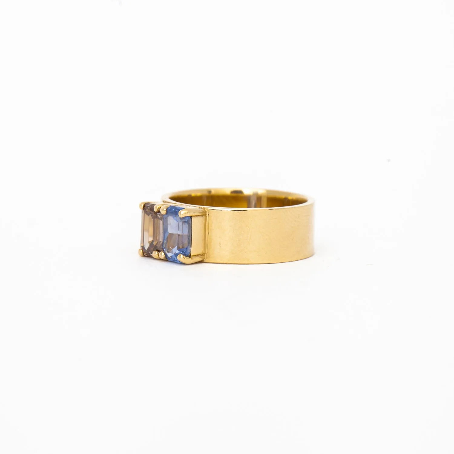 Sapphire & Champagne Diamond Menhir No. 5 Ring