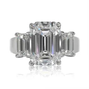 SHAE 6 CARAT EMERALD CUT D COLOR VVS1 CLARITY DIAMOND ENGAGEMENT RING 14K WHITE GOLD GIA CERTIFIED 5 CT VVS1 BY MIKE NEKTA