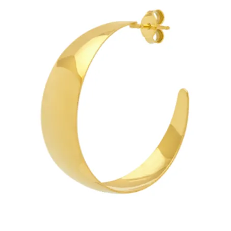 Shiny C-Shape Curved Hoops (Butterfly   Post)