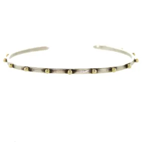 Elegant Silver and Gold Studded Cuff Bracelet for Women – Stylish and Versatile Accessories