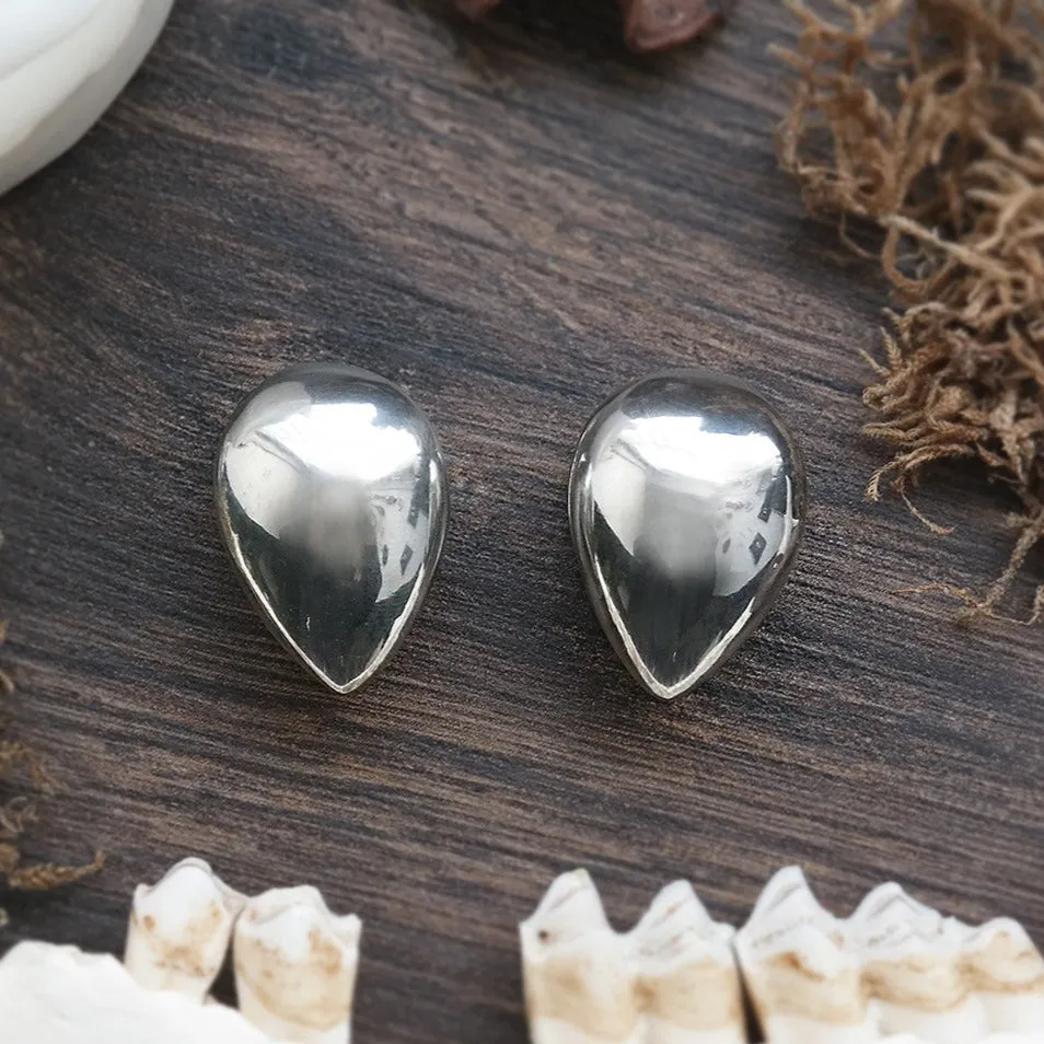 Silver Teardrop Ear Weights