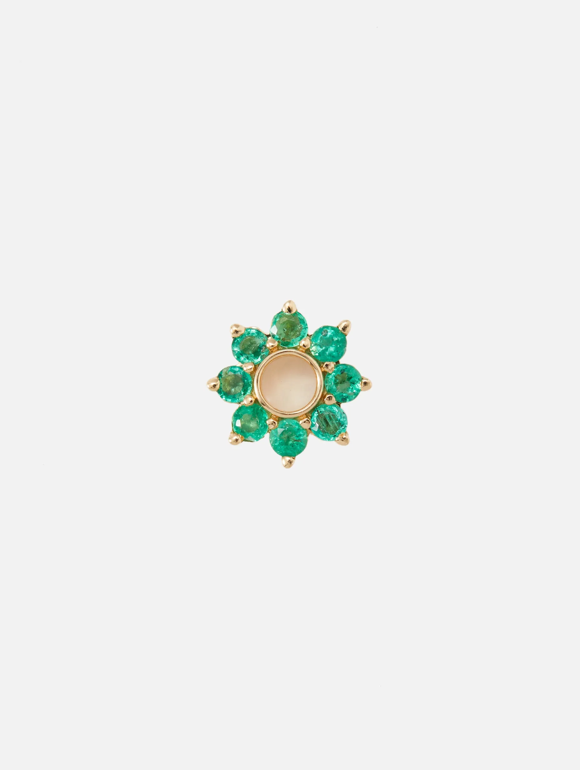 Single Tiny Emerald Flower Charm