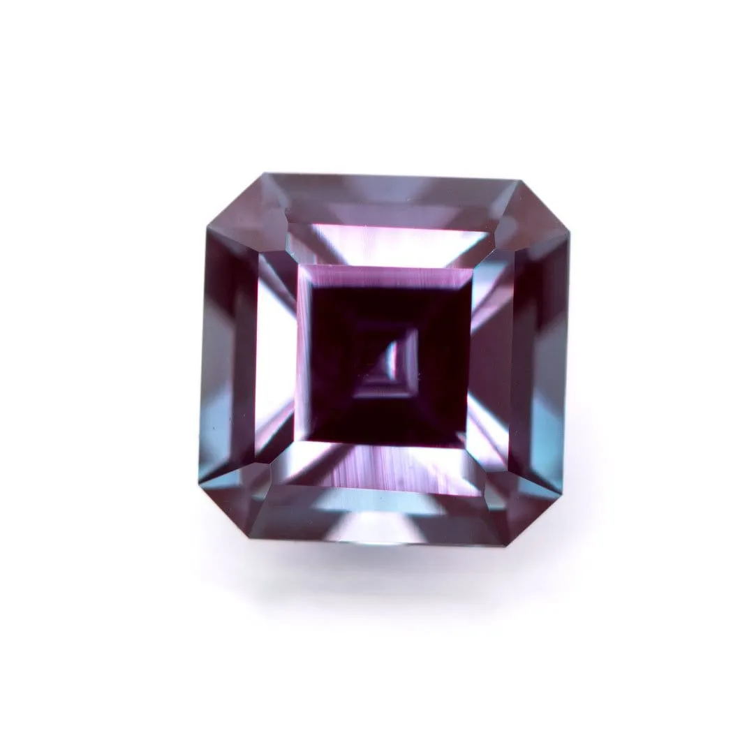 Square Emerald/Asscher Cut Lab Created Alexandrite Gemstone