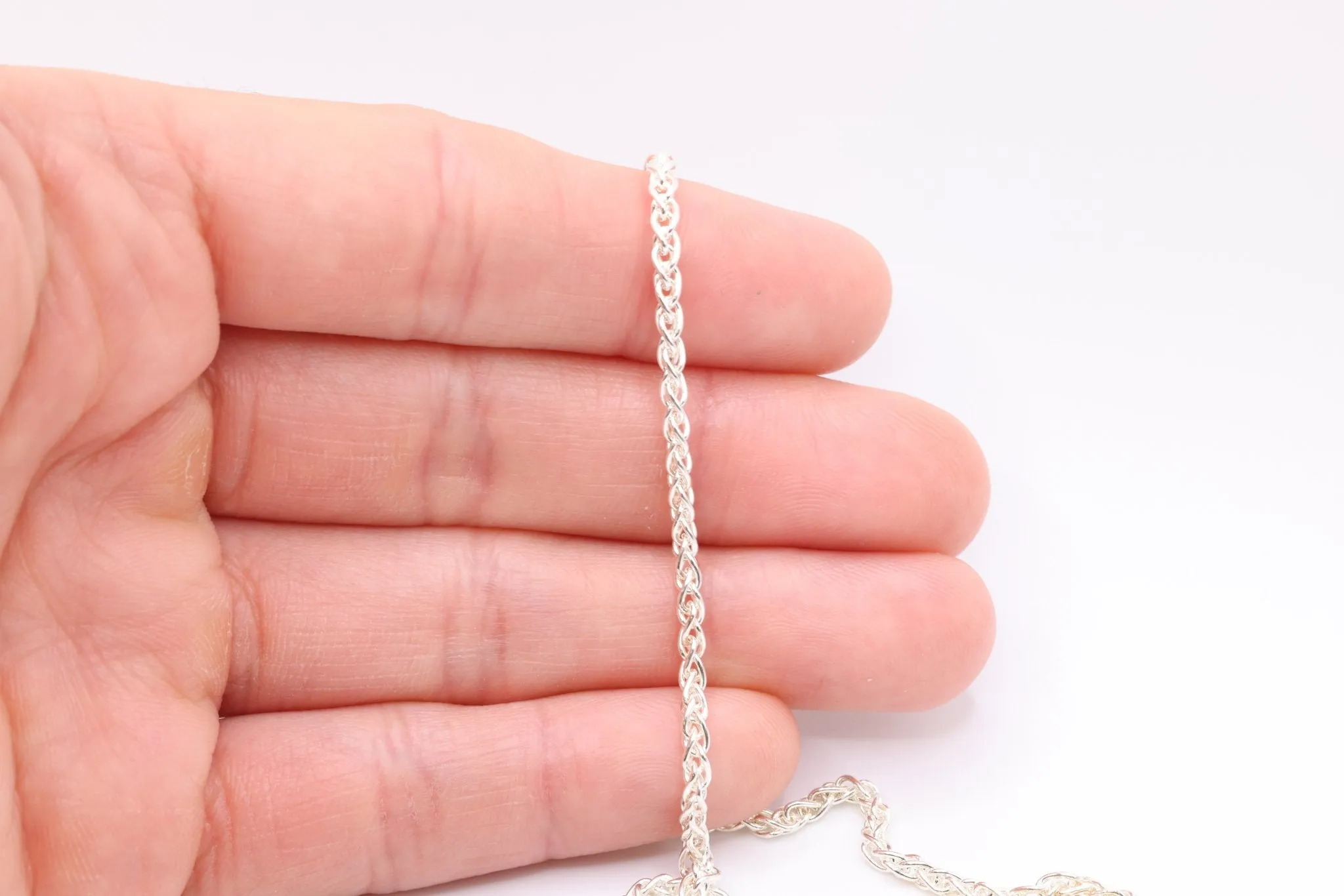 Sterling Silver 2.5mm Wheat Chain, Wholesale Jewelry Making Wheat Chain