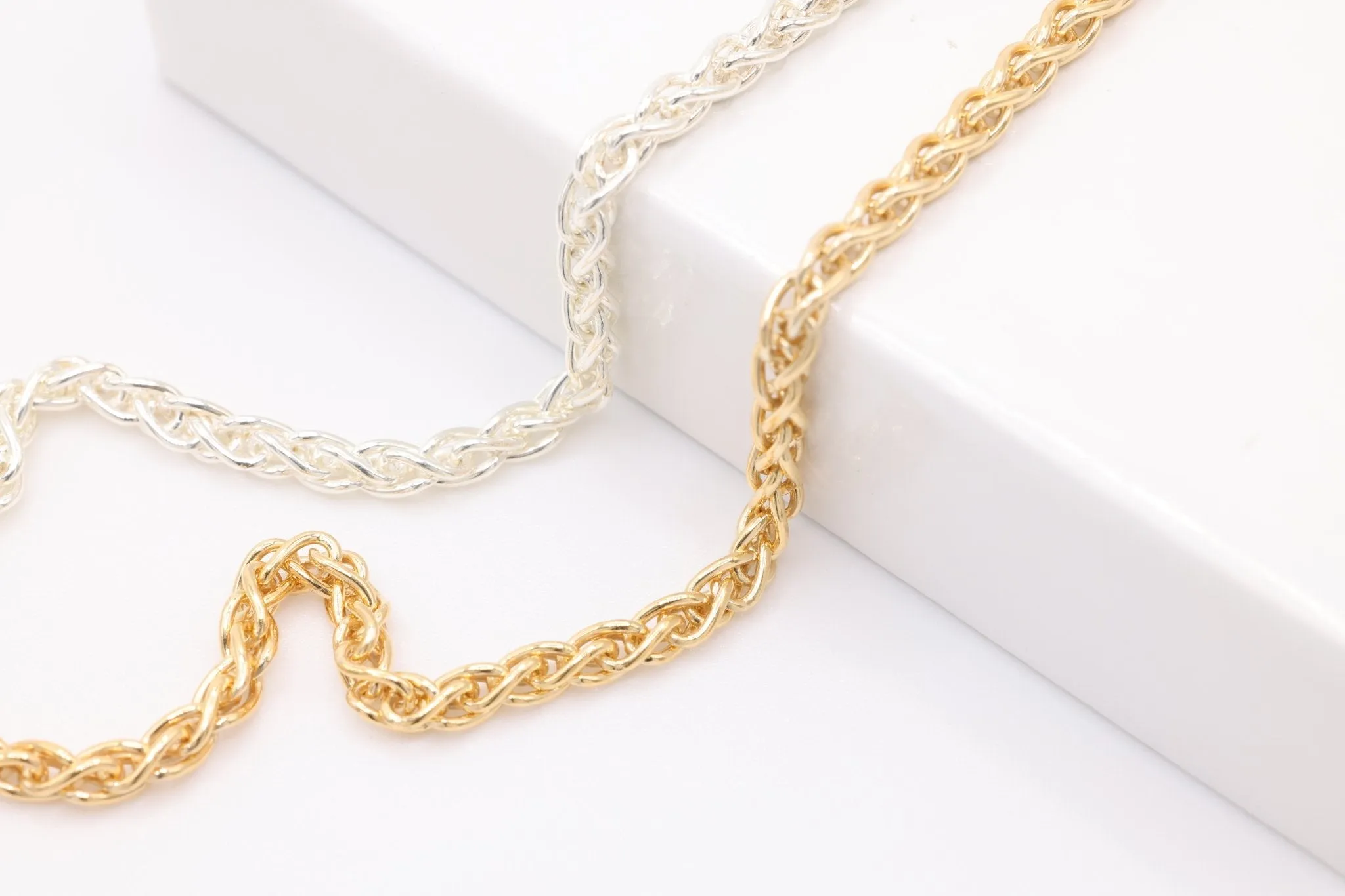 Sterling Silver 2.5mm Wheat Chain, Wholesale Jewelry Making Wheat Chain