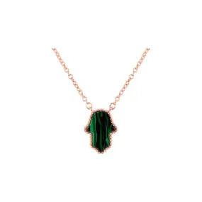 Sterling Silver Malachite Hamsa Pendant