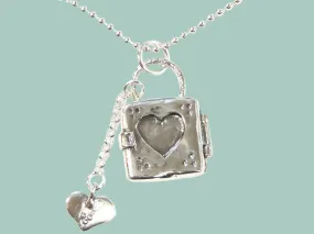 Sterling Silver Necklace Love Locket for woman Heart Pendant