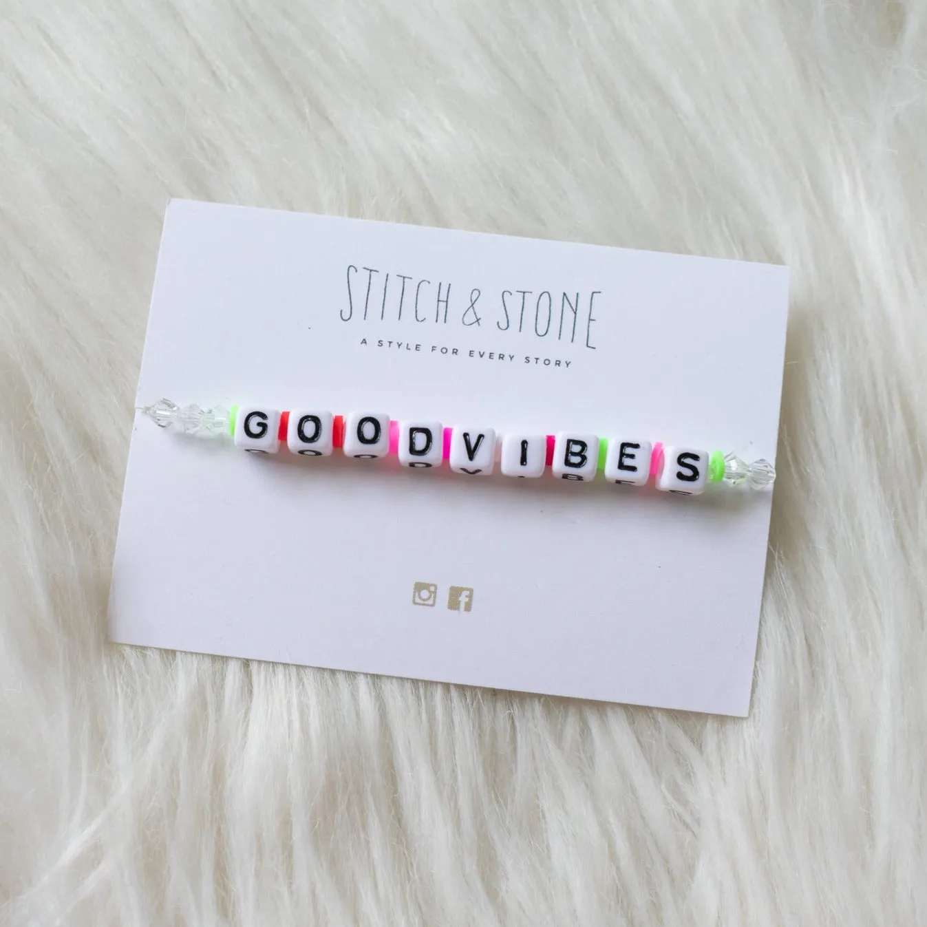 Stitch "Good Vibes" Bracelet