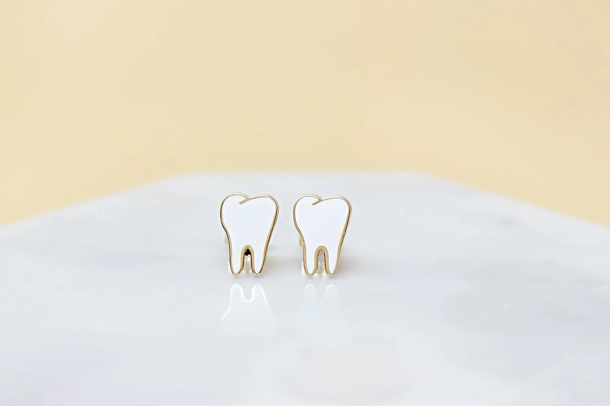 Teeth Earrings - Gold plated studs