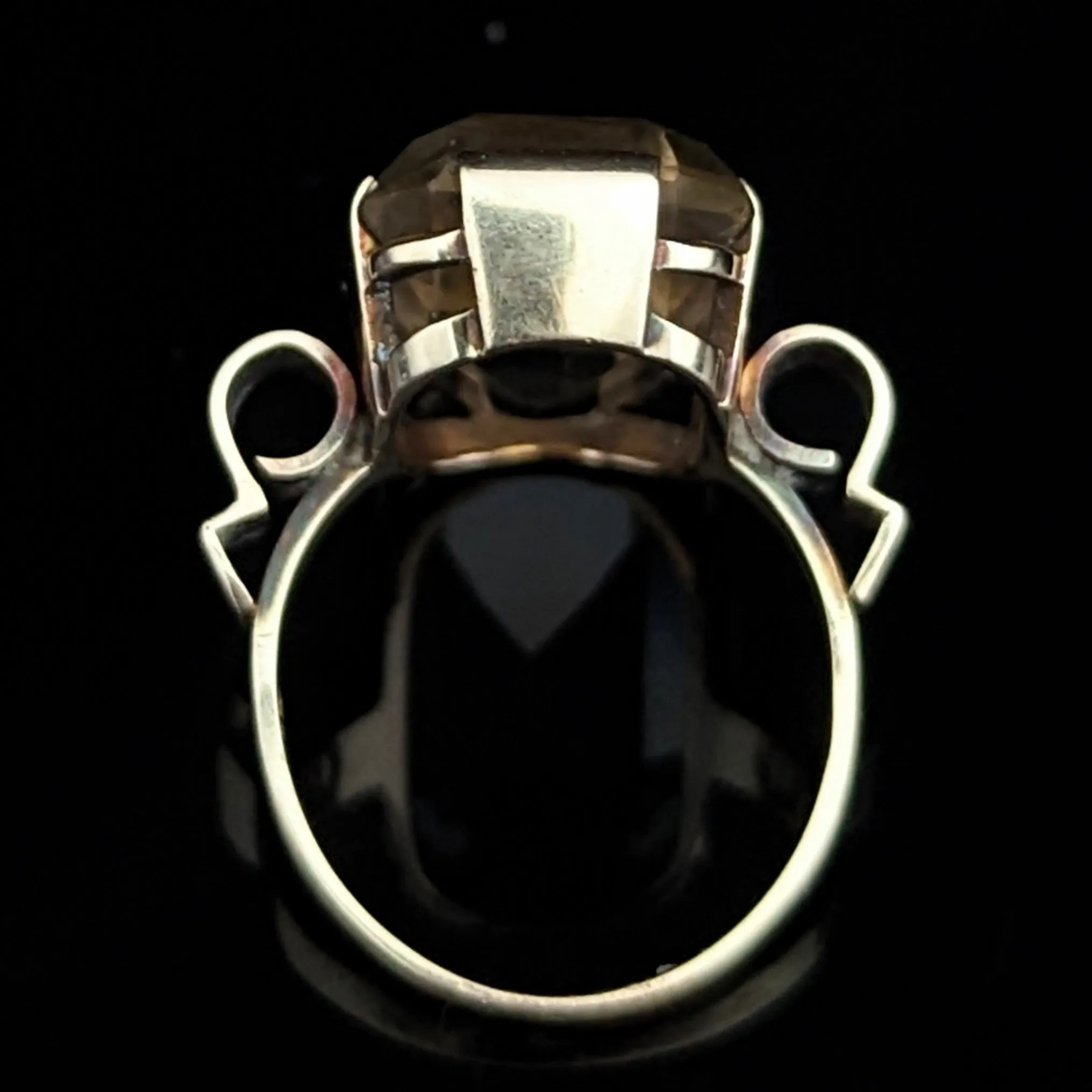 The Bodie - Retro Era Citrine 14k Gold Cocktail Ring c. 1940s