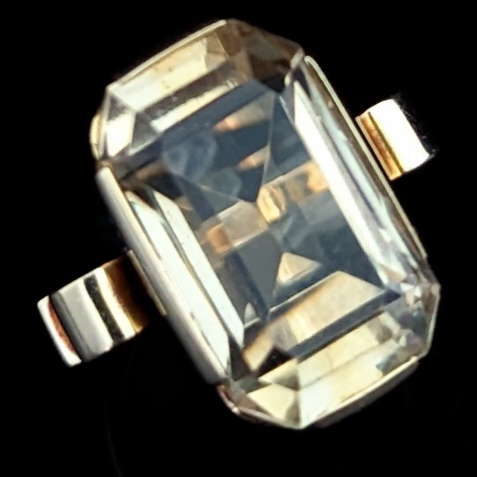 The Bodie - Retro Era Citrine 14k Gold Cocktail Ring c. 1940s