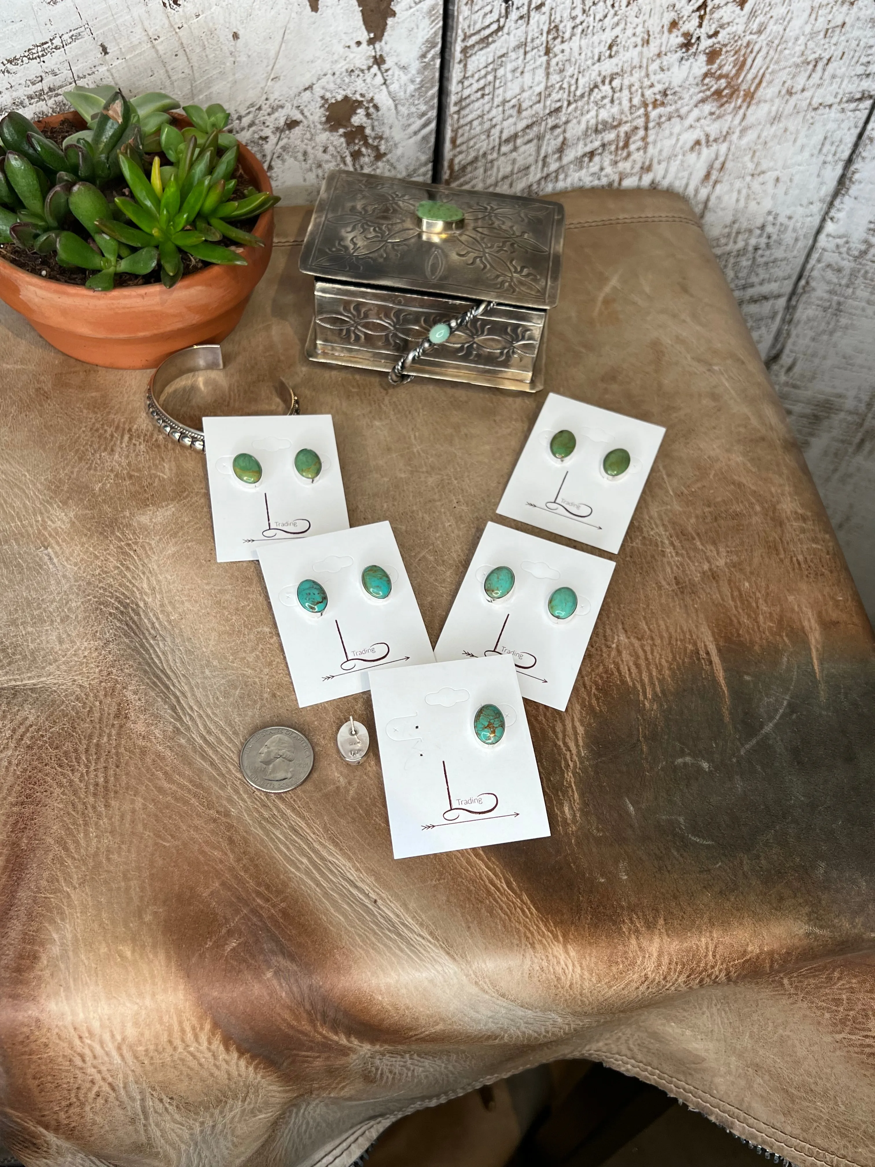 The Clovis Verde Turquoise Studs