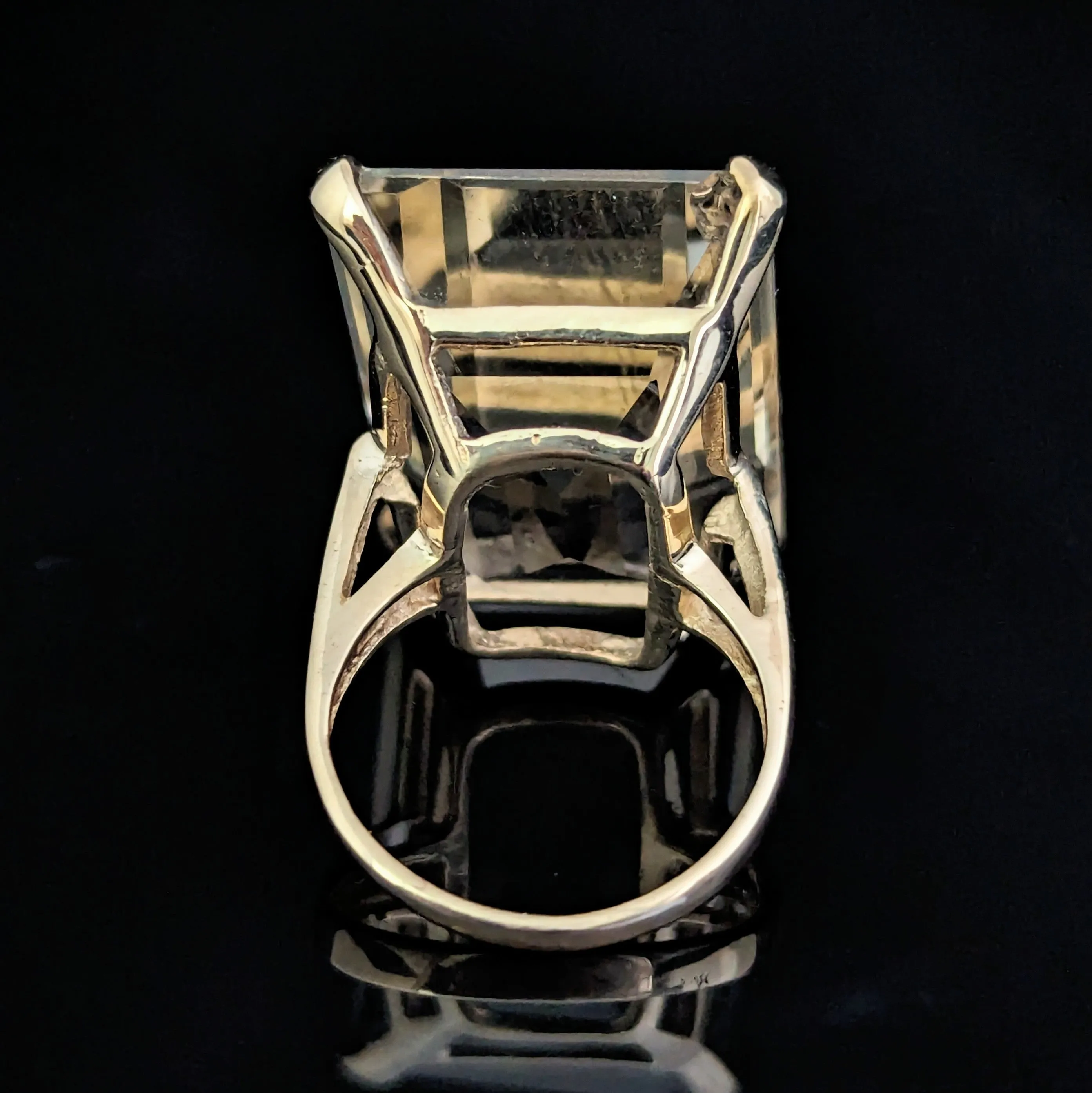 The Zillah - Vintage 30 Carat Citrine 14k Gold Cocktail Ring