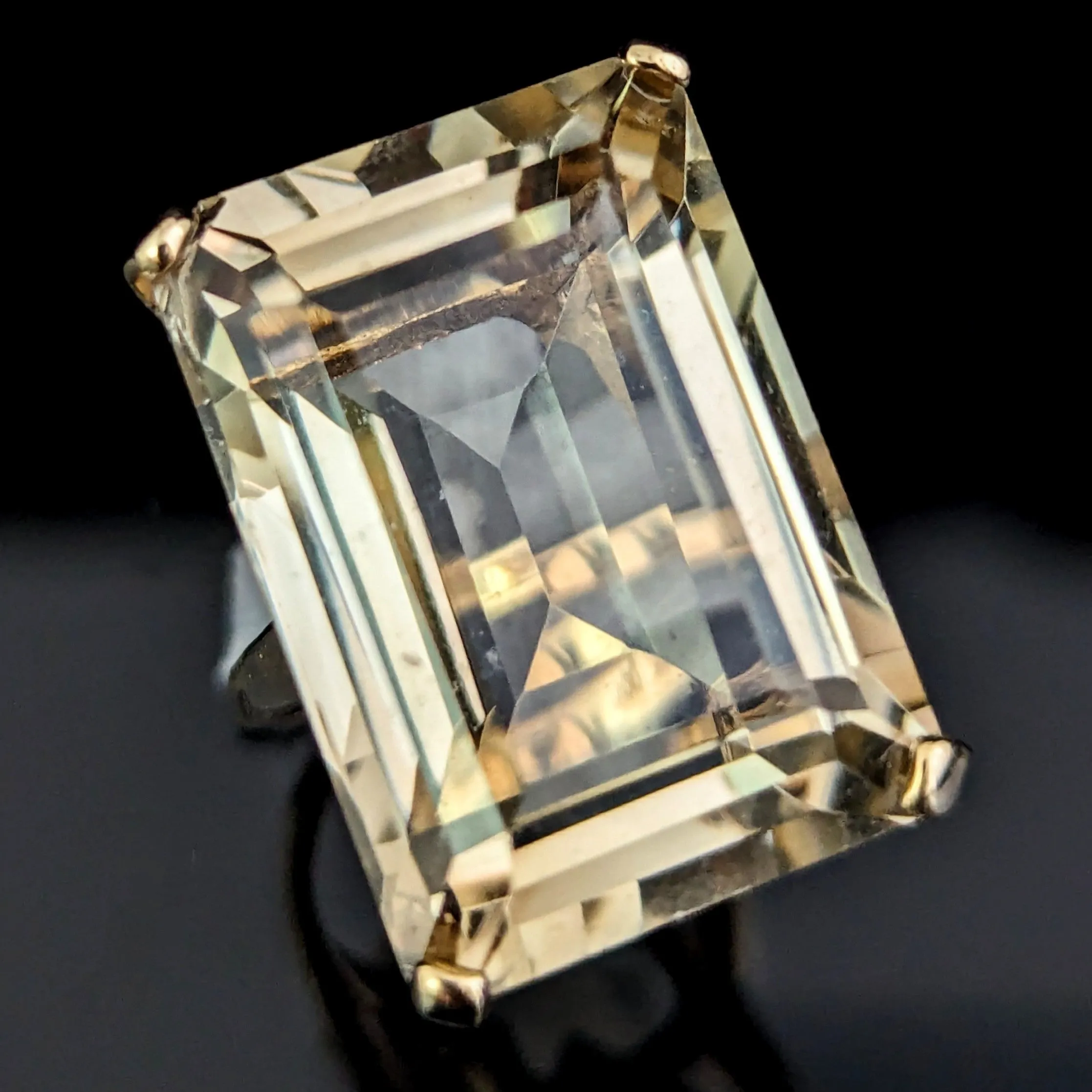 The Zillah - Vintage 30 Carat Citrine 14k Gold Cocktail Ring