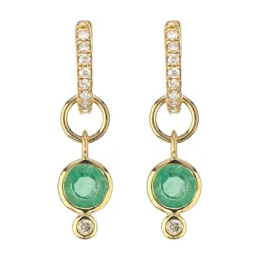 Three Stories 14K Yellow Gold Petite Emerald Earring Charm