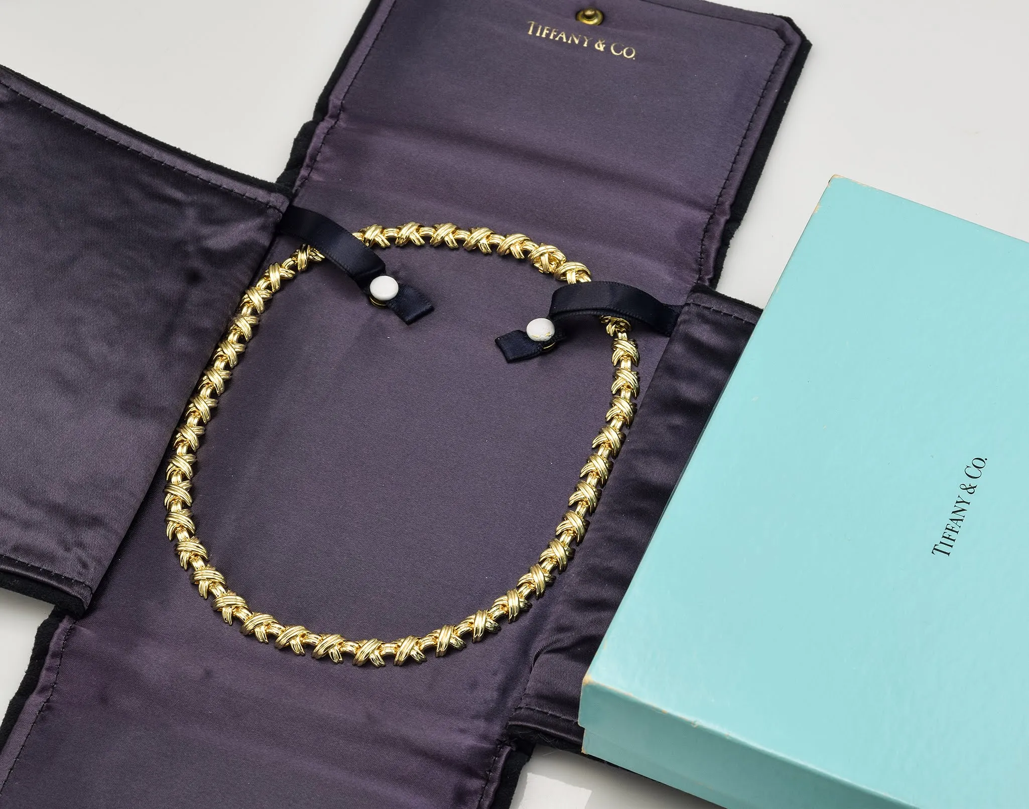 Tiffany & Co 18K Yellow Gold Signature X Collection Necklace