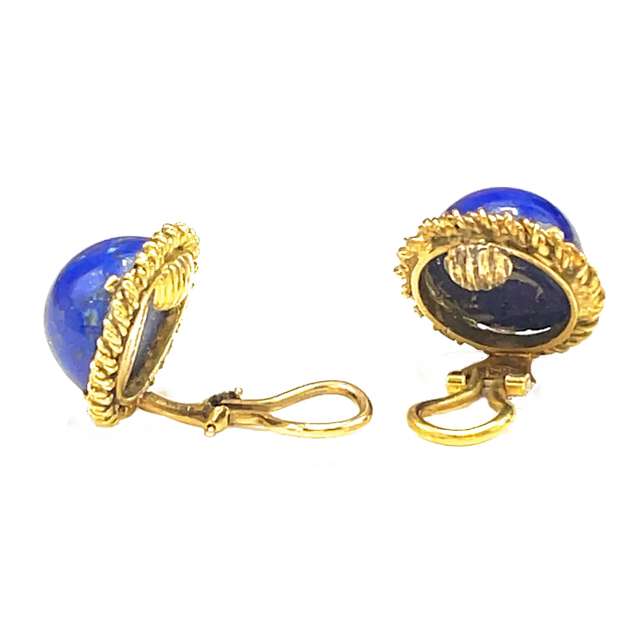 Tiffany & Co. 18kt Yellow Gold Lapis Clip on Earrings