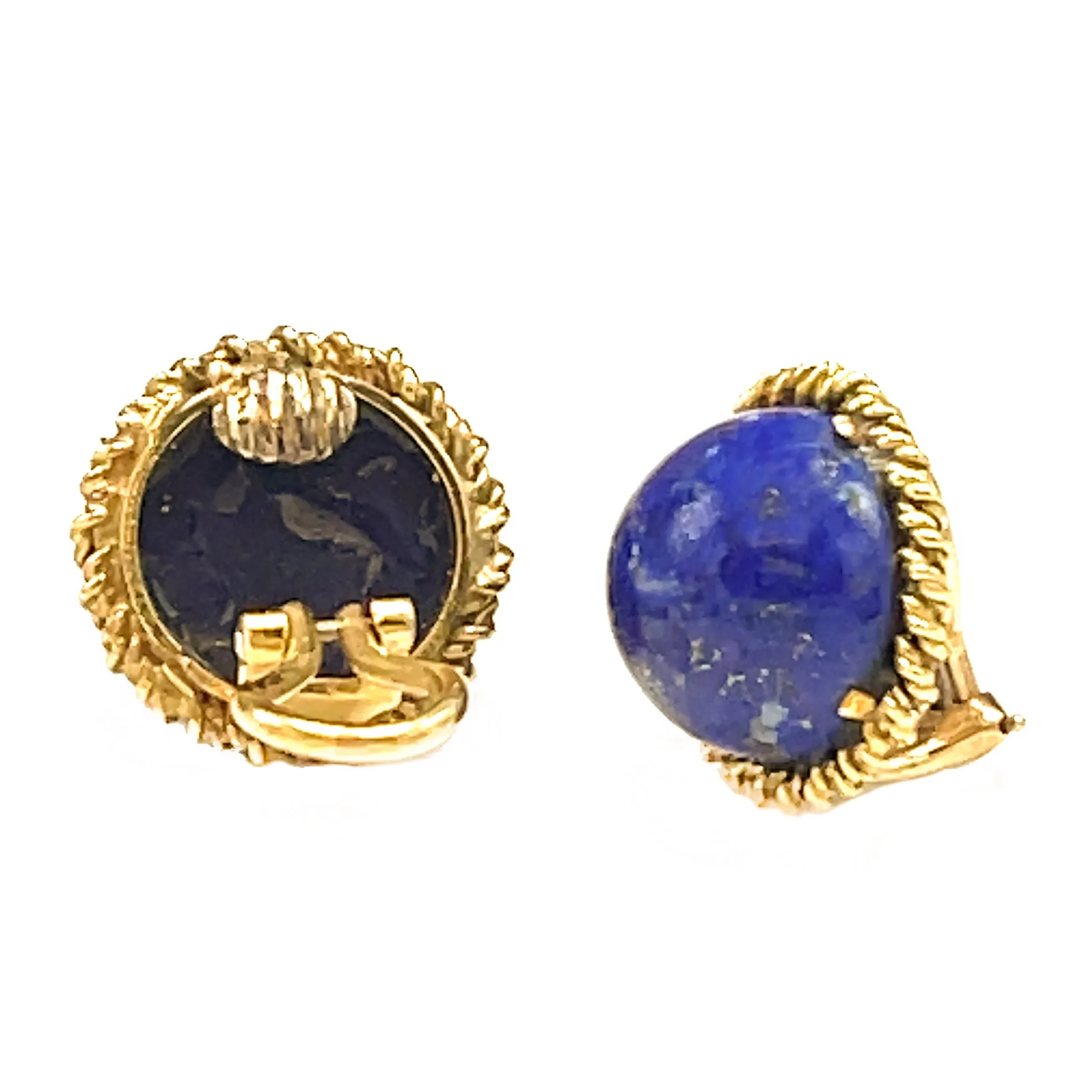 Tiffany & Co. 18kt Yellow Gold Lapis Clip on Earrings