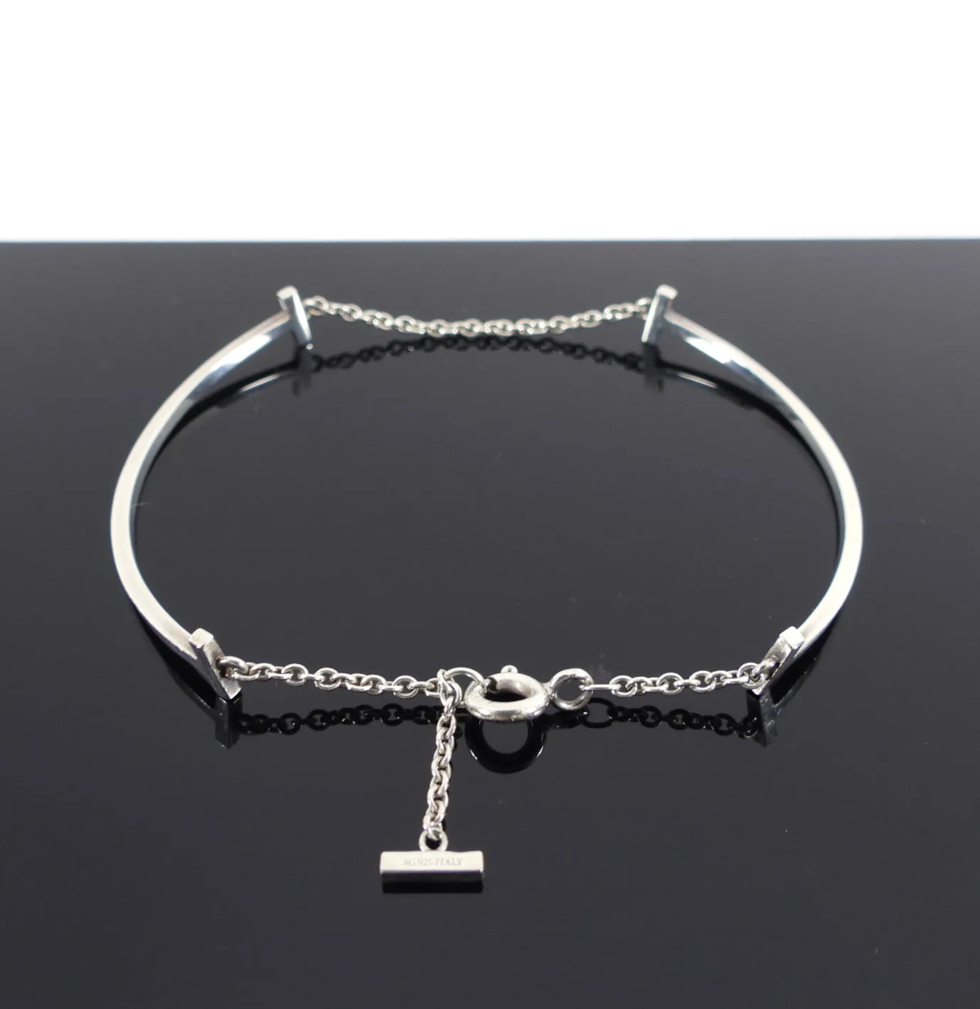 Tiffany & Co.  Sterling Silver Double T-Smile Bracelet