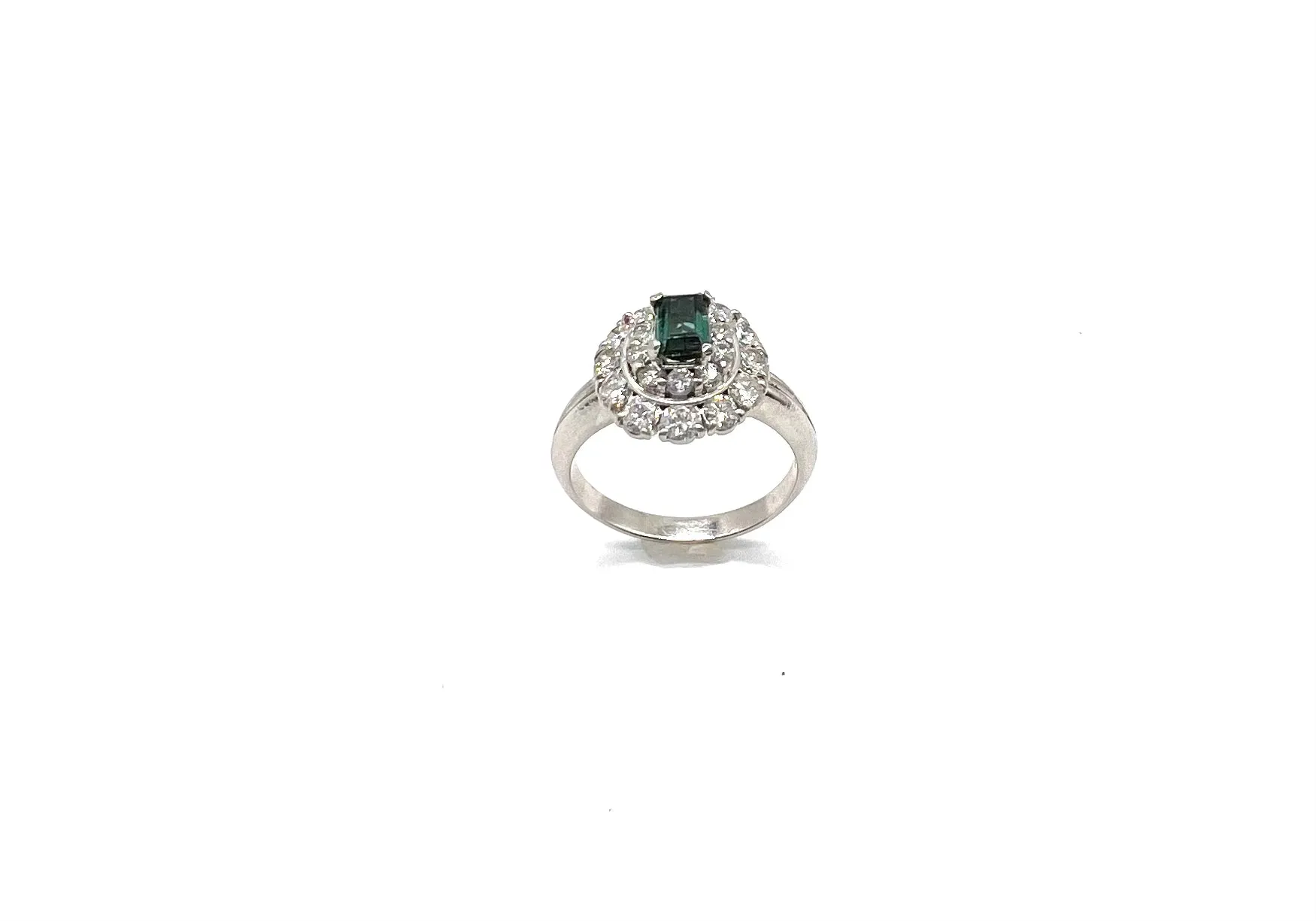 Tourmaline diamond ring