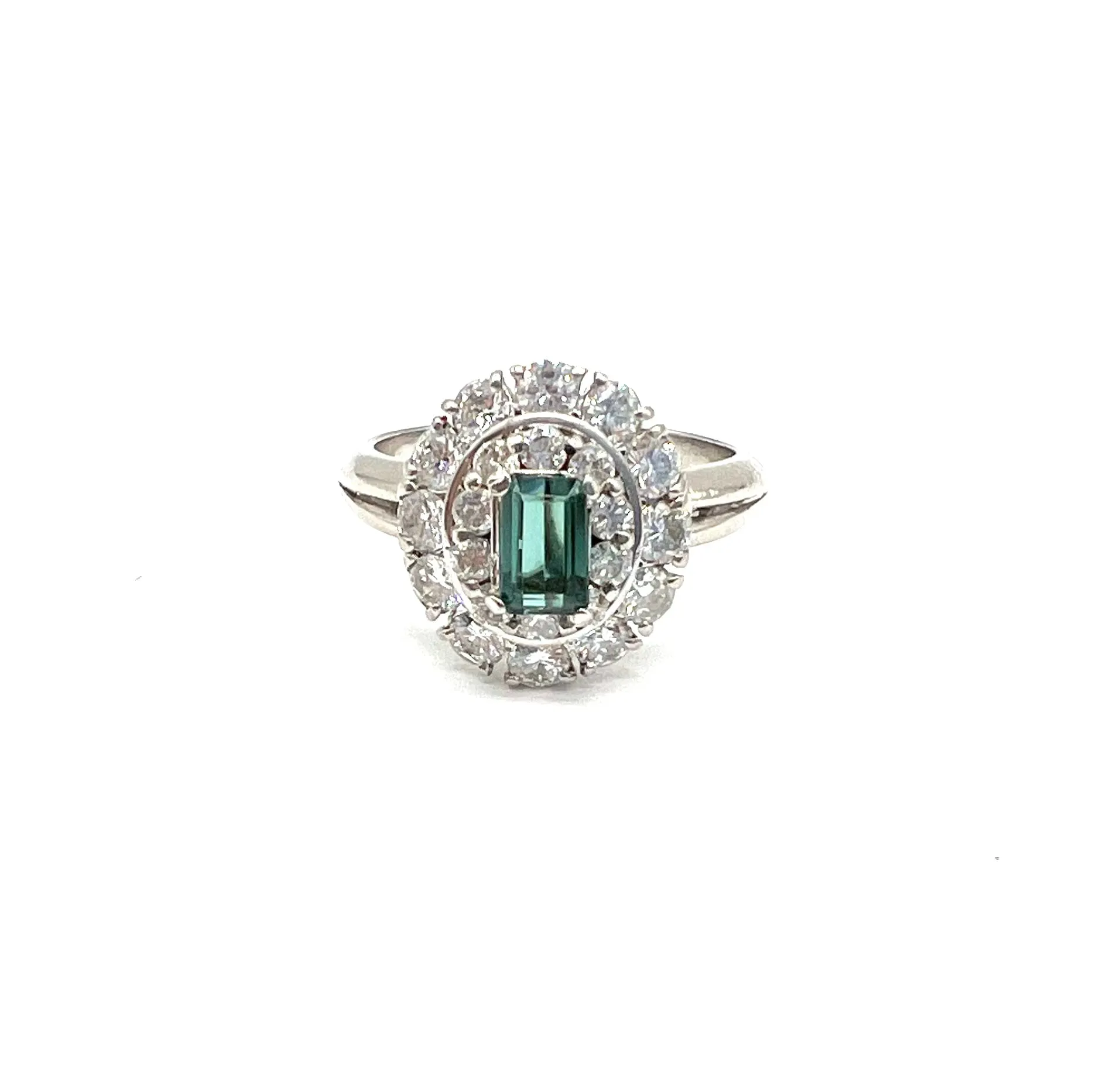 Tourmaline diamond ring