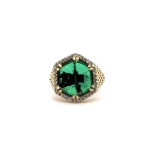 Trapiche Emerald & Diamond “Finn” Ring