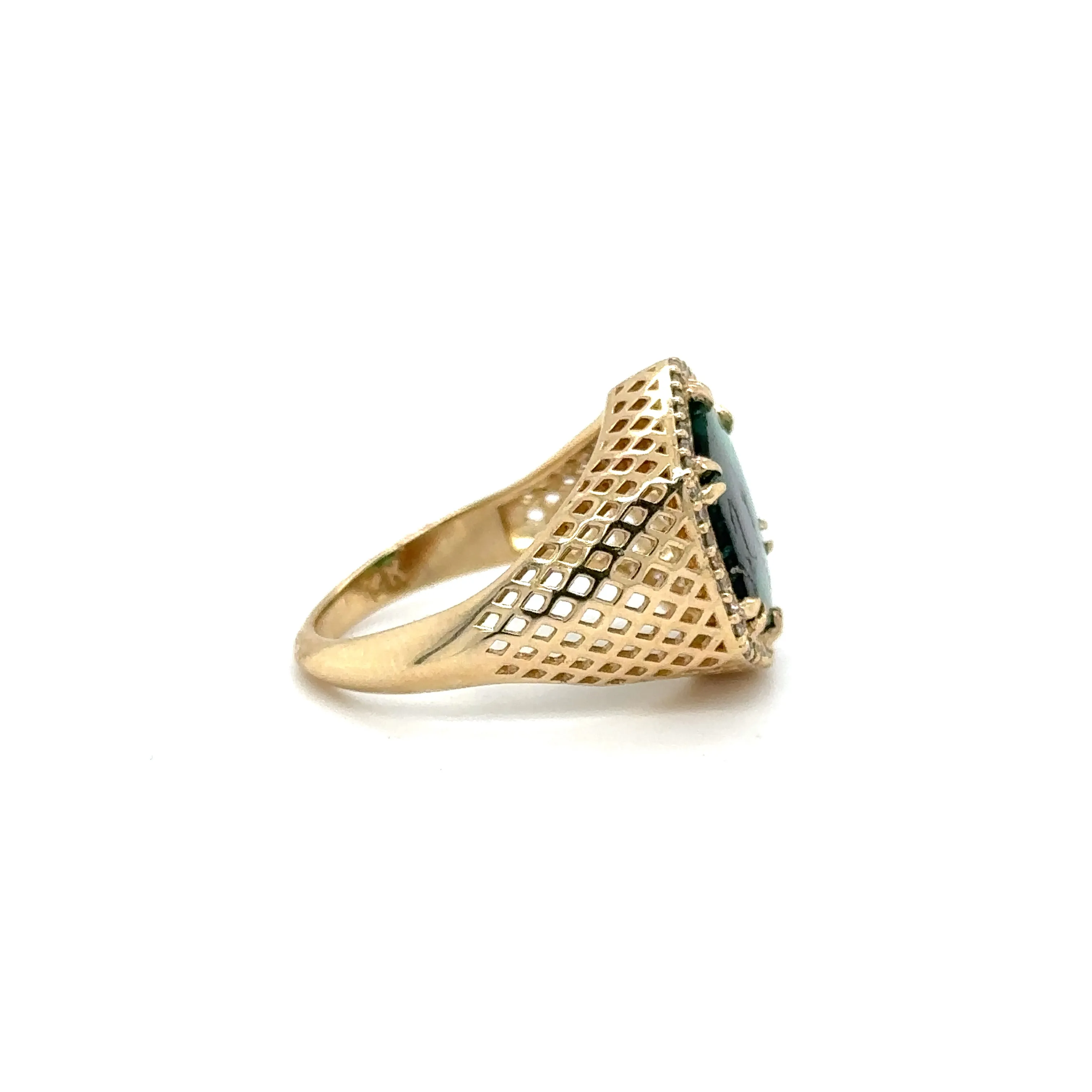 Trapiche Emerald & Diamond “Finn” Ring