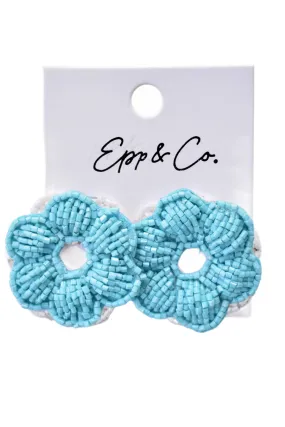 Turquoise Flower Bead Studs