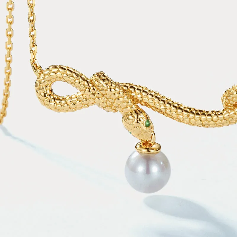 Twist Snake Pearl Necklace