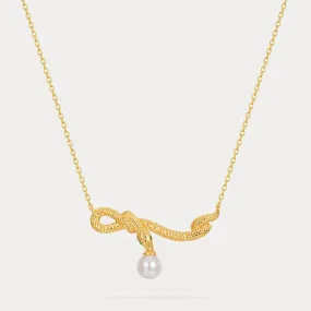 Twist Snake Pearl Necklace