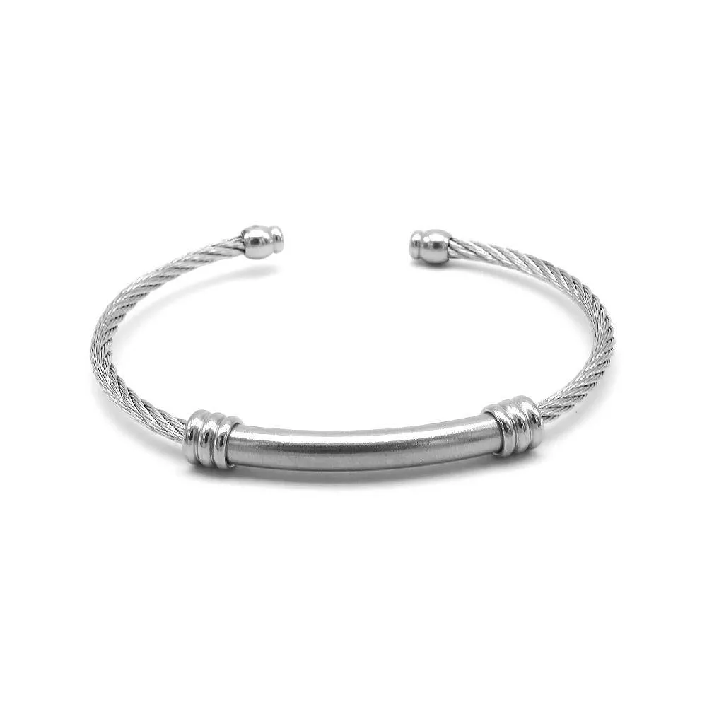 Twisted Bangle with ID Bar