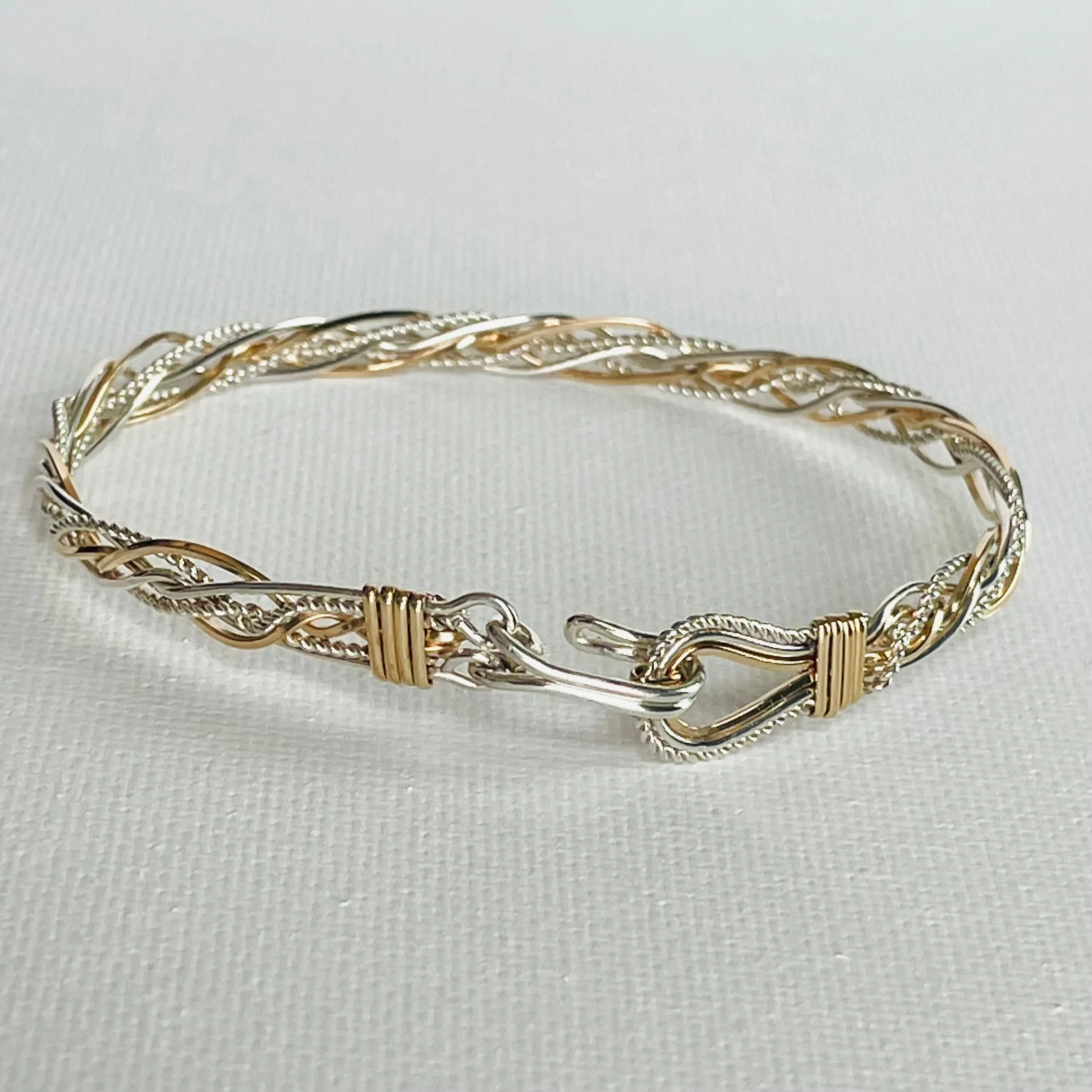 Twisted Sterling Silver and Gold Bracelet