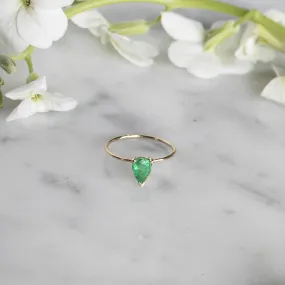 Venus - 14K Gold Pear Shaped Emerald Ring