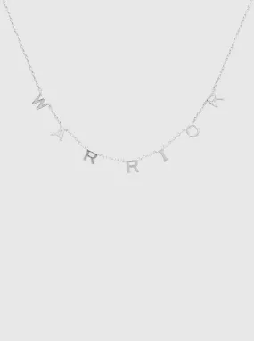 Warrior Letter Silver Necklace