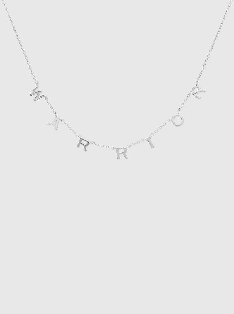 Warrior Letter Silver Necklace