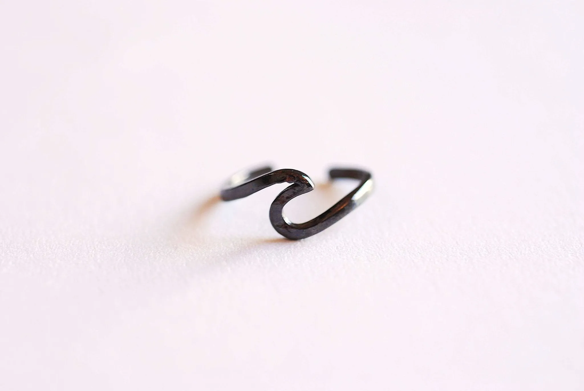 Wholesale Black Adjustable Wave Ring- Sterling Silver, nalu ring, ocean, wave, beach jewelry, ocean jewelry, nautical jewelry, surf ring,Hawaiian ring