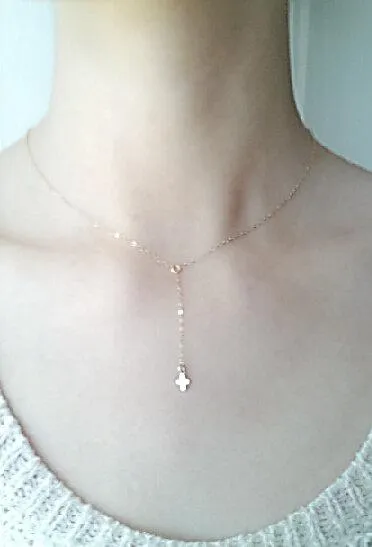 Wholesale Sterling Silver Cross Rosary,Cross Necklace,Cross Rosary,Communion Gift,Dainty Rosary,Cross Pendant,Communion Jewelry,Minimalist Cross