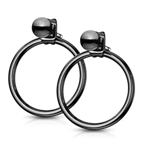 WildKlass Pair of Hollow Ball with Hoop Back 316L Stainless Steel Earrings