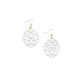 Zenzi Modern Damask Earrings White